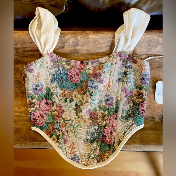 Altar’d State Floral Tapestry Corset Top XXS - Picture 1 of 4